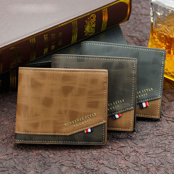 Men Wallet Leather Business Foldable Wallet Luxury Billfold Slim Hipster Credit Card Holders Inserts Coin Purses Vintage Walltes