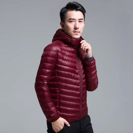 Men's All-Season Ultra Lightweight Packable Down Jacket Water and Wind-Resistant Breathable Coat Big Size Men Hoodies Jackets