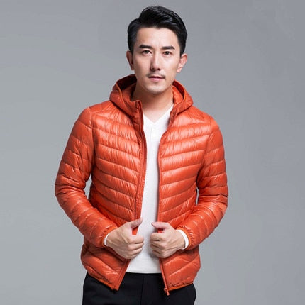 Men's All-Season Ultra Lightweight Packable Down Jacket Water and Wind-Resistant Breathable Coat Big Size Men Hoodies Jackets