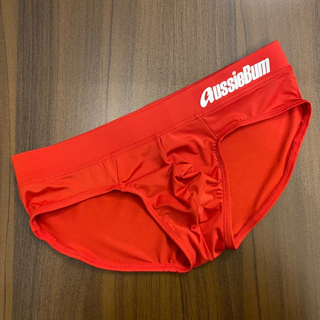 Men's Aussiebum briefs with milk silk low waist stretch stereo bag fit comfortably