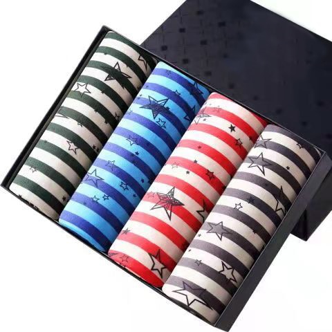 Men's Panties 4pcs/Lot  Male Underpants Man Pack Shorts Boxers Underwear Fashion Sexy Mens Boxer Ultrathin Large Size L-4XL