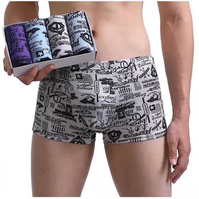 Men's Panties 4pcs/Lot  Male Underpants Man Pack Shorts Boxers Underwear Fashion Sexy Mens Boxer Ultrathin Large Size L-4XL