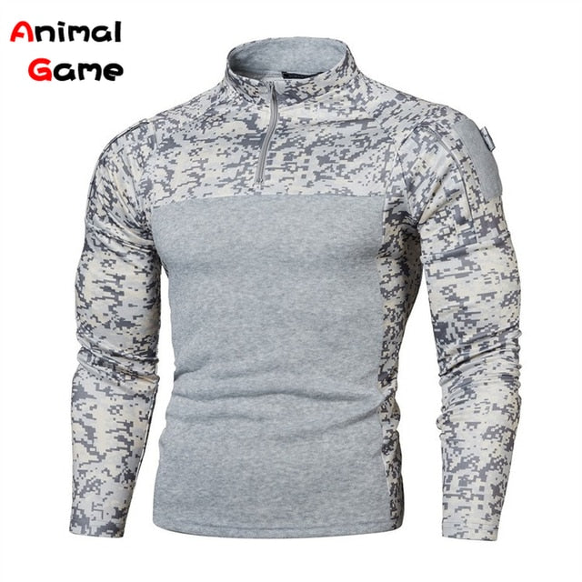 Mens  Sweaters Men  Uniform Camouflage Zippers Sweatsuits US Army Clothes Camo Long Sleeve Shirt