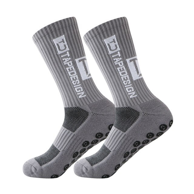 New ANTI SLIP Football Socks Mid Calf Non Slip Soccer Cycling Sports Socks  Mens