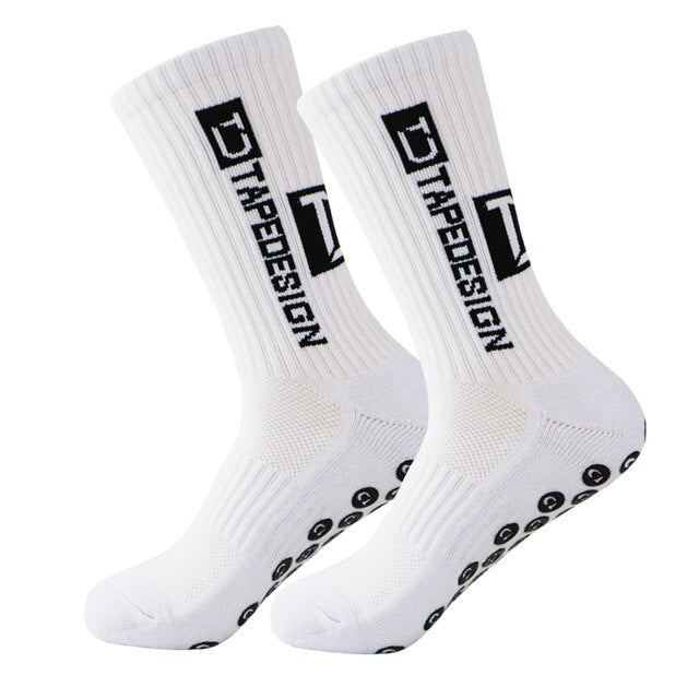 New ANTI SLIP Football Socks Mid Calf Non Slip Soccer Cycling Sports Socks  Mens