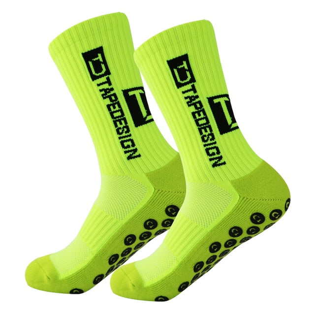 New ANTI SLIP Football Socks Mid Calf Non Slip Soccer Cycling Sports Socks  Mens