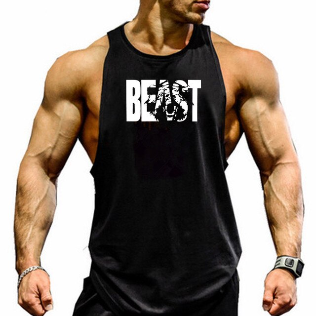 New Fashion Cotton Sleeveless Shirts Tank Top Men Fitness Shirt