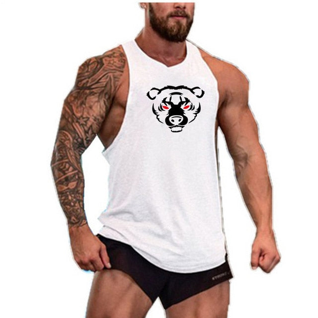 New Fashion Cotton Sleeveless Shirts Tank Top Men Fitness Shirt