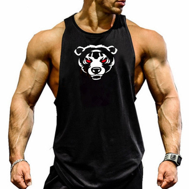 New Fashion Cotton Sleeveless Shirts Tank Top Men Fitness Shirt