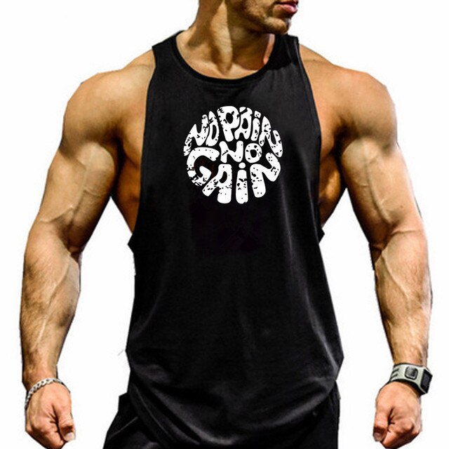 New Fashion Cotton Sleeveless Shirts Tank Top Men Fitness Shirt