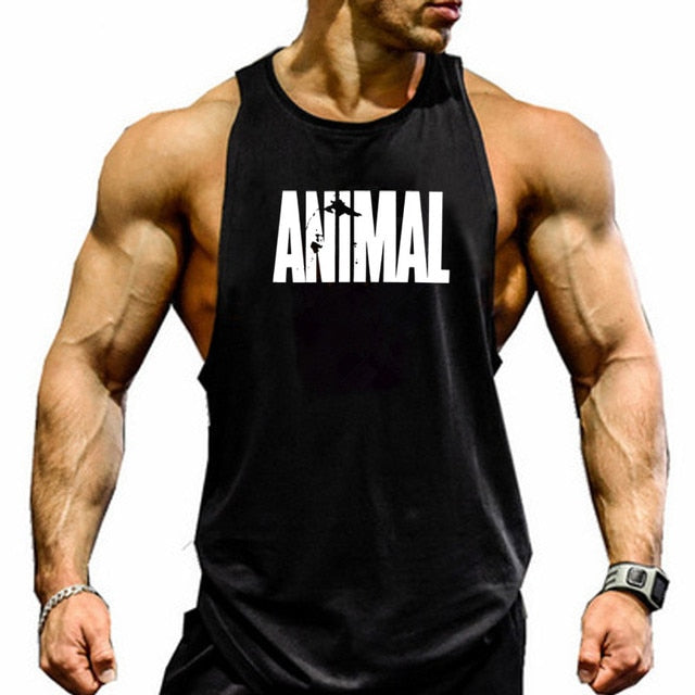 New Fashion Cotton Sleeveless Shirts Tank Top Men Fitness Shirt