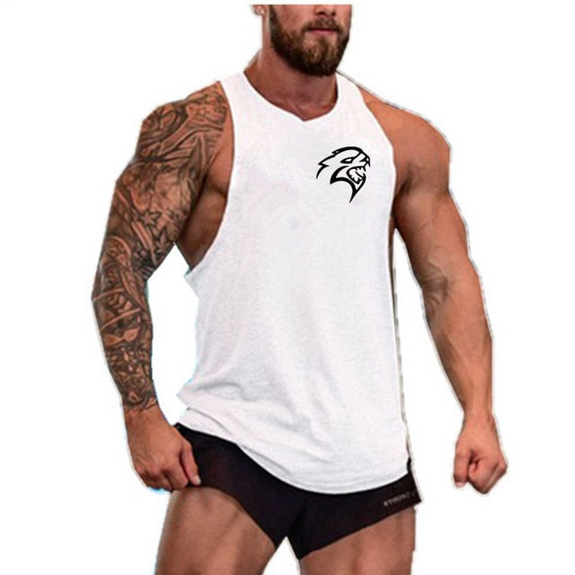 New Fashion Cotton Sleeveless Shirts Tank Top Men Fitness Shirt