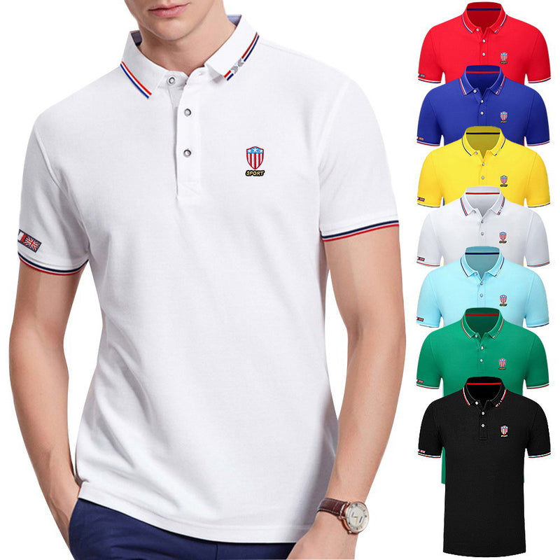 Polo Shirt Men Summer High Quality Mens Short Sleeve  Embroidery Top Youth Business Casual Polo Shirt Large Size S-6XL 4003