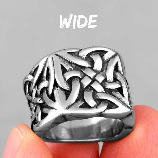 Retro Viking Knot Stainless Steel Mens Rings Punk Simple For Lovers Couple Boyfriend Biker Jewelry Creativity Gift Wholesale