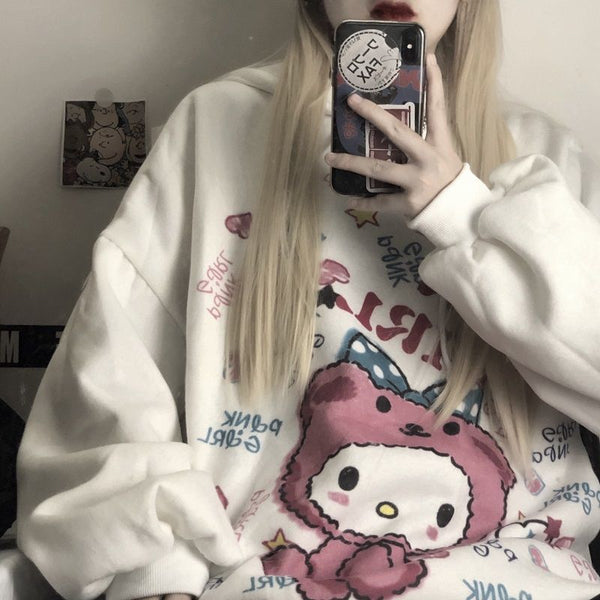 Harajuku Hoodie Punk Anime Oversized Sweatshirt