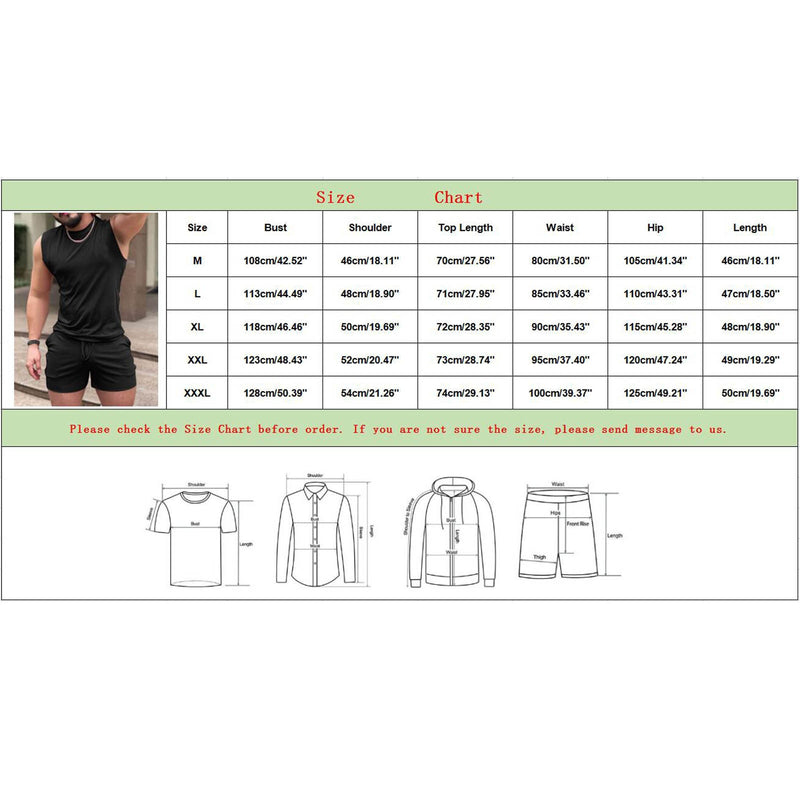 Summer 2 Piece Suit Man Casual Tracksuit Men's Suit Sleeveless T-shirt