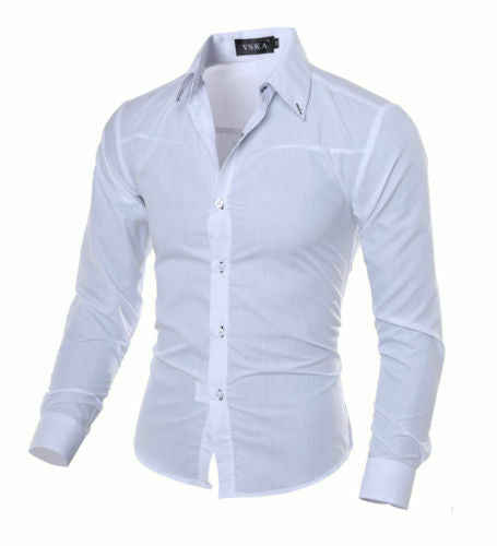 Men's Luxury Casual Formal Shirt Long Sleeve Slim Fit Business Dress Shirts Tops