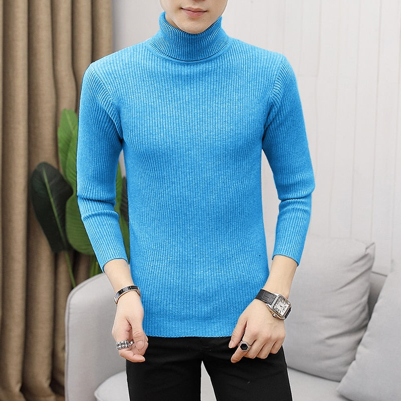 2022 Autumn and Winter  Men's Turtleneck Sweater Male  Version Casual All-match Knitted  Sweater