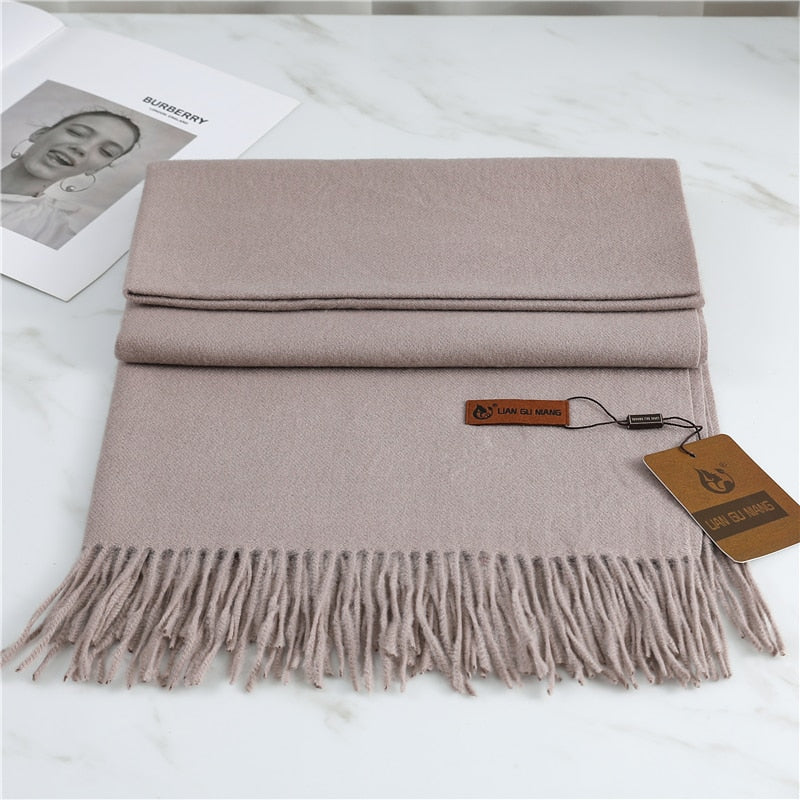 Winter Cashmere Scarf Women Thick Warm Pashmina Shawls Wraps