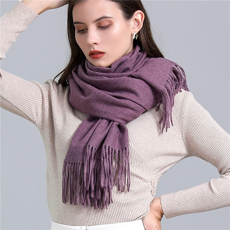 Winter Cashmere Scarf Women Thick Warm Pashmina Shawls Wraps