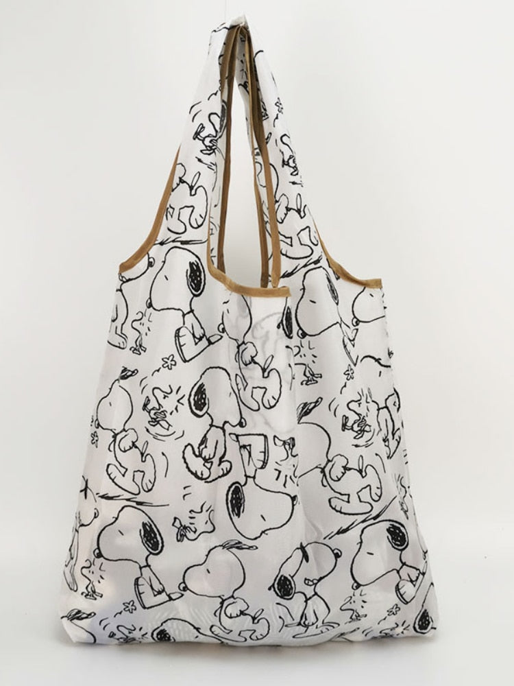 Snoopy Hello Kitty Cinnamoroll Large Storage Bag Foldable Waterproof Eco Bag Oxford Bag Daily Necessities