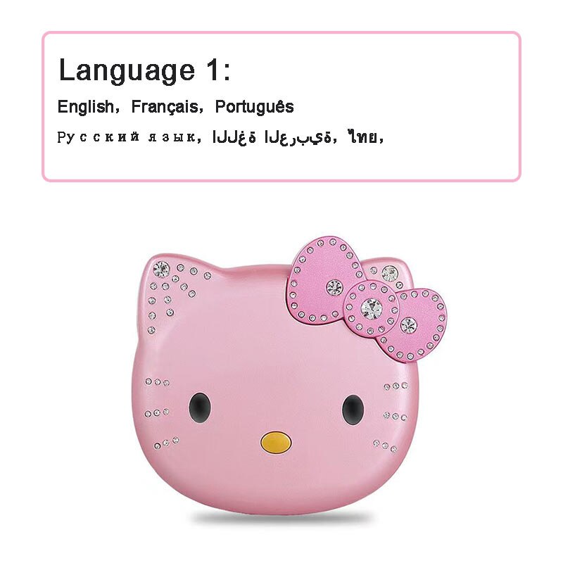 Hello Kitty Cute Girl Gift Mini Mobile Phones Flip Cartoon Dual Sim Card CellPhone Player Unlocked Bluetooth Compact position