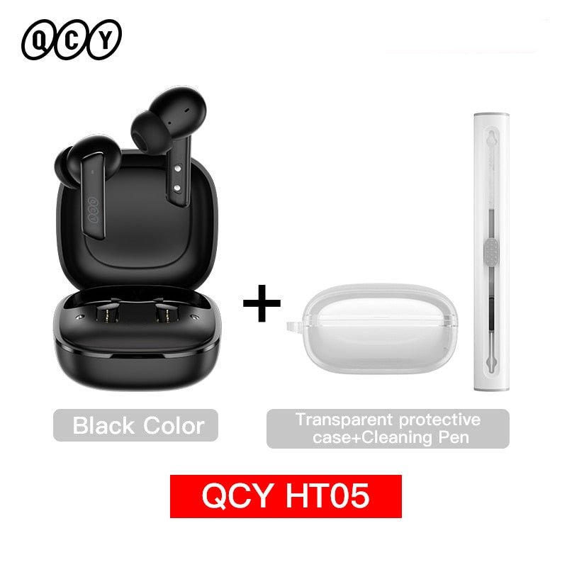 QCY HT05 ANC Wireless Earphone 40dB Noise Cancelling Bluetooth 5.2 Headphone 6 Mic ENC HD Call TWS Earbuds Transparency Mode