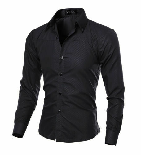 Men's Luxury Casual Formal Shirt Long Sleeve Slim Fit Business Dress Shirts Tops