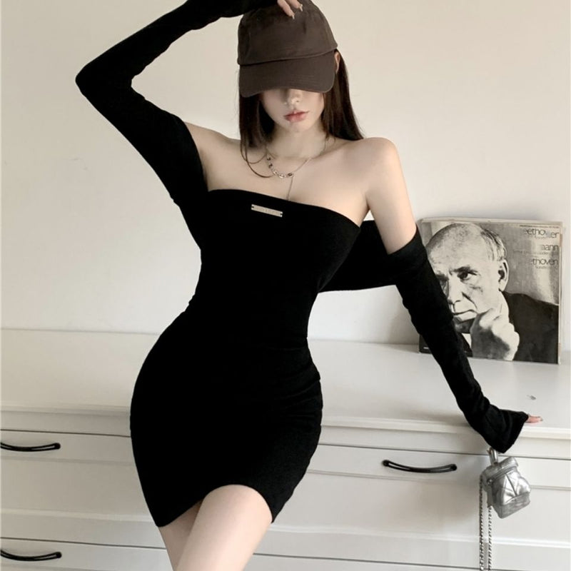 2023 New Vintage Black Bandage Sexy Dress