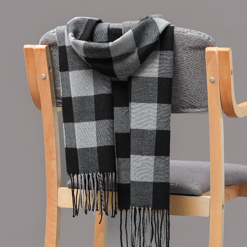 180*35cm Luxury Brand fashion classic lattice men soft scarf