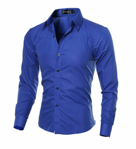 Men's Luxury Casual Formal Shirt Long Sleeve Slim Fit Business Dress Shirts Tops