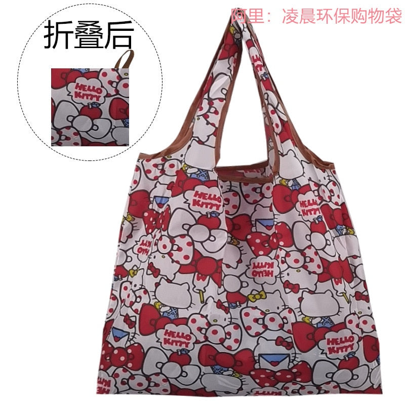 Snoopy Hello Kitty Cinnamoroll Large Storage Bag Foldable Waterproof Eco Bag Oxford Bag Daily Necessities