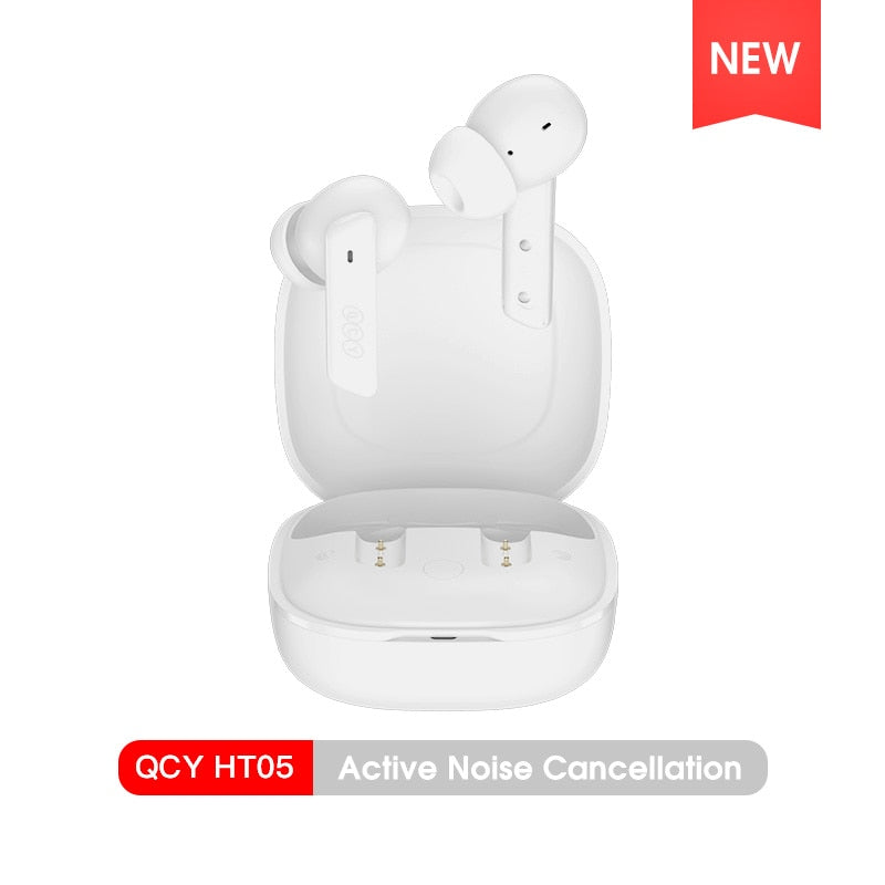 QCY HT05 ANC Wireless Earphone 40dB Noise Cancelling Bluetooth 5.2 Headphone 6 Mic ENC HD Call TWS Earbuds Transparency Mode