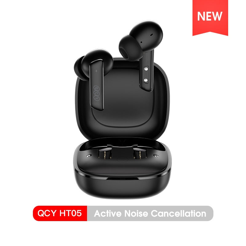 QCY HT05 ANC Wireless Earphone 40dB Noise Cancelling Bluetooth 5.2 Headphone 6 Mic ENC HD Call TWS Earbuds Transparency Mode