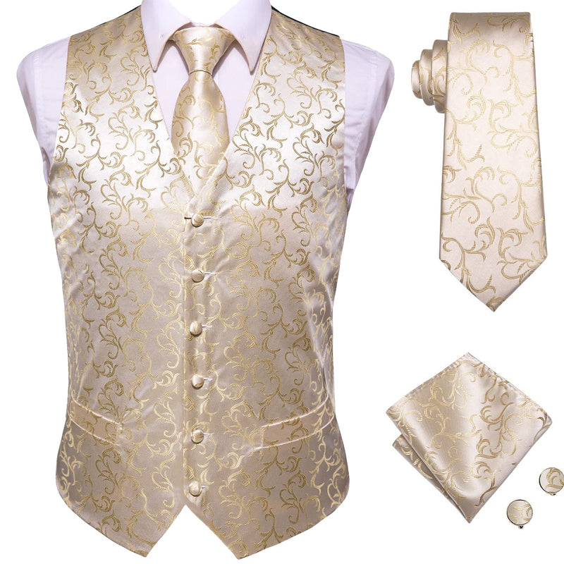 Hi-Tie 20 Color Silk Men's Vests and Tie Business Formal Dresses Slim Vest 4PC Hanky cufflinks for Suit Blue Paisley Waistcoat