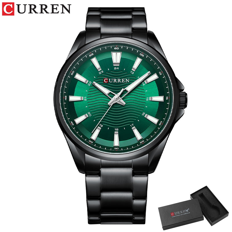 CURREN Classic Simple Stainless Steel Quartz Wristwatches Fashion Brand Men's Watches with Luminous Hands