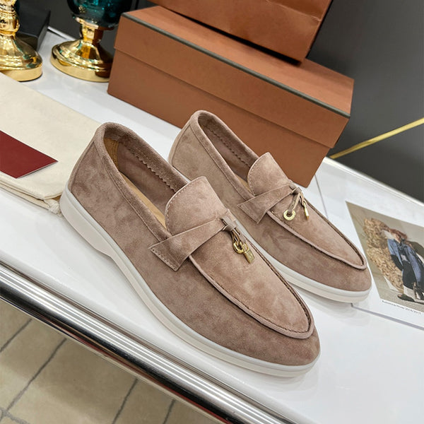 Loafers Suede Leather Flat Walking Shoes 2023