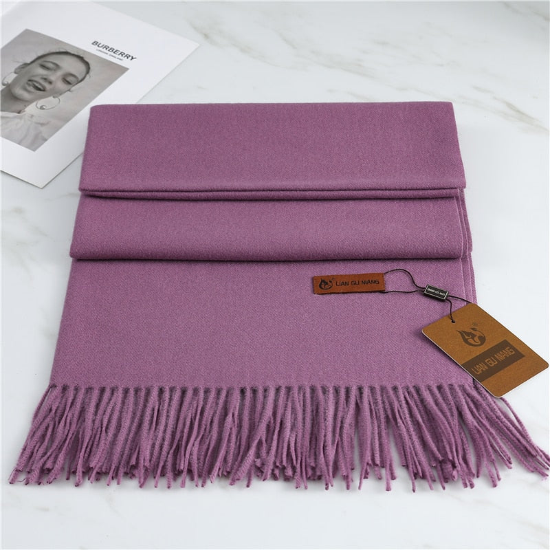 Winter Cashmere Scarf Women Thick Warm Pashmina Shawls Wraps