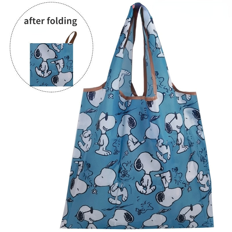 Snoopy Hello Kitty Cinnamoroll Large Storage Bag Foldable Waterproof Eco Bag Oxford Bag Daily Necessities