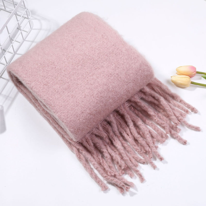 Designer Brand Women's Winter Scarf Ladies Soild Color Cashmere Warm Shawls and Wraps Long Tassels Pashmina Blanket Scarves