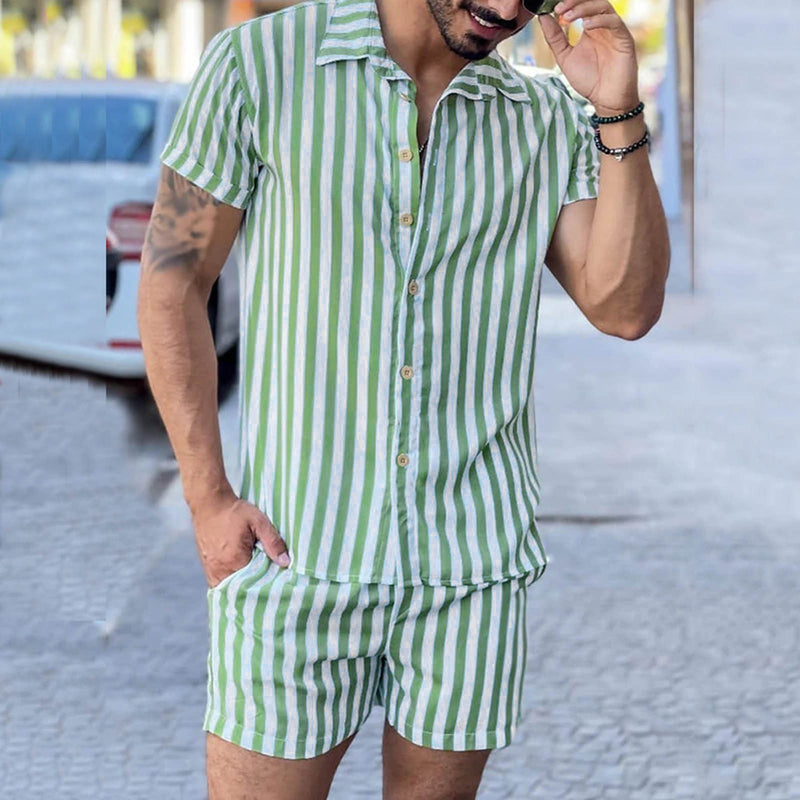 Men Sets Striped Print