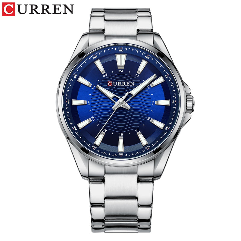 CURREN Classic Simple Stainless Steel Quartz Wristwatches Fashion Brand Men's Watches with Luminous Hands