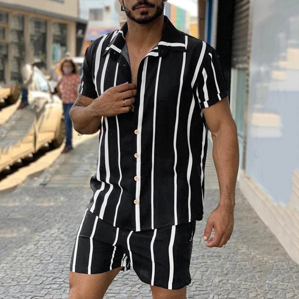 Men Sets Striped Print