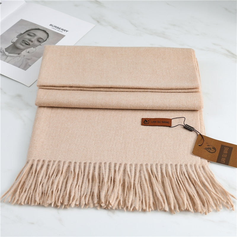 Winter Cashmere Scarf Women Thick Warm Pashmina Shawls Wraps