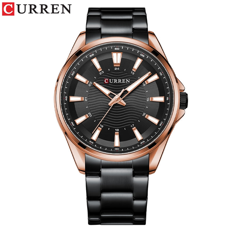 CURREN Classic Simple Stainless Steel Quartz Wristwatches Fashion Brand Men's Watches with Luminous Hands