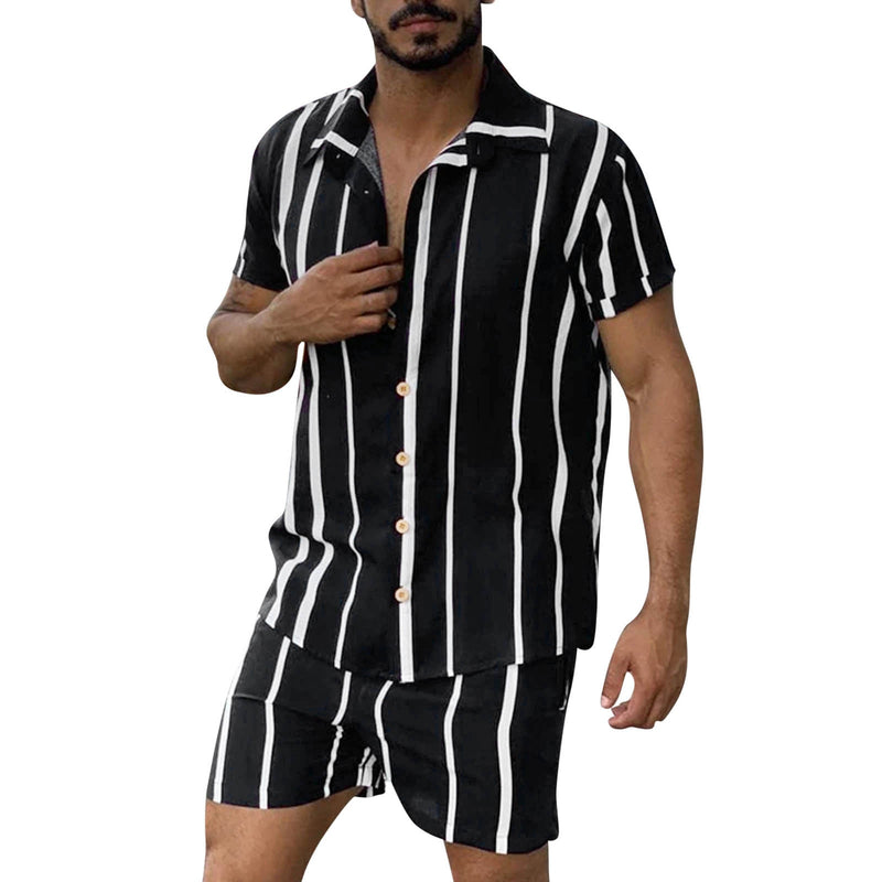 Men Sets Striped Print