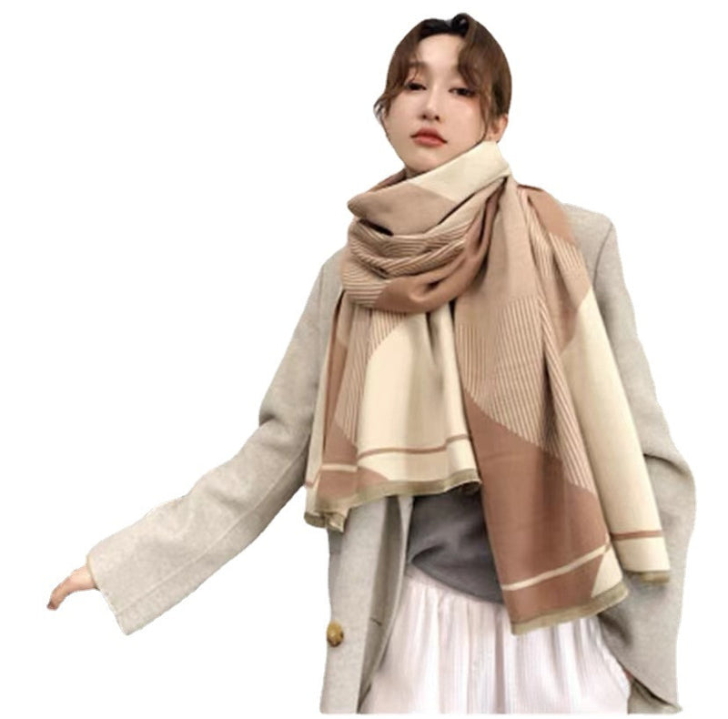 VISROVER luxury brand woman winter scarf fashion female shawls cashmere handfeeling winter wraps flower weave winter hijab scarf