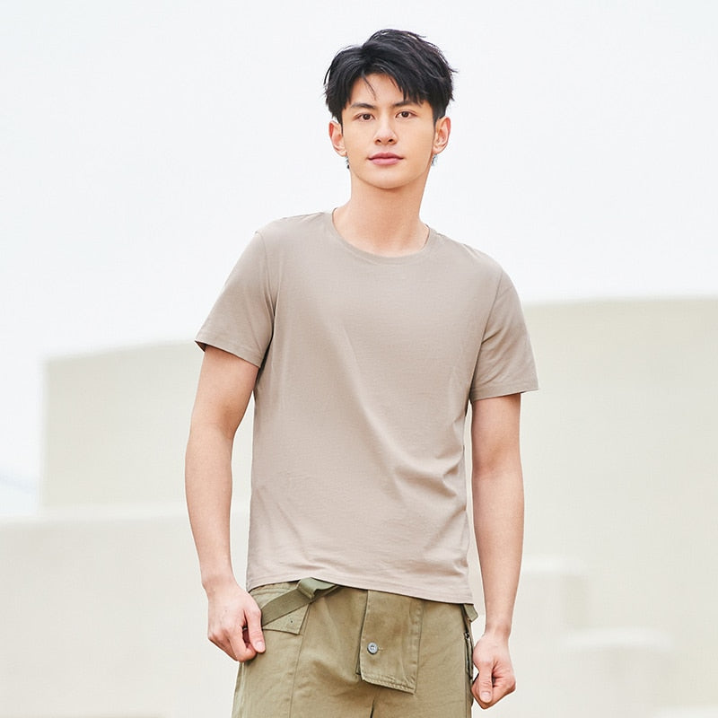 SEMIR summer cotton T shirts men 2022 simple o neck stretch solid new tops clothing casual tshirt man streetwear cool tee shirts