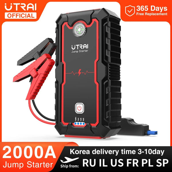 Car Jump Starter Power Bank 2000A Portable Battery Charger 12V Auto Emergency Starting Device for Cars Small Trucks