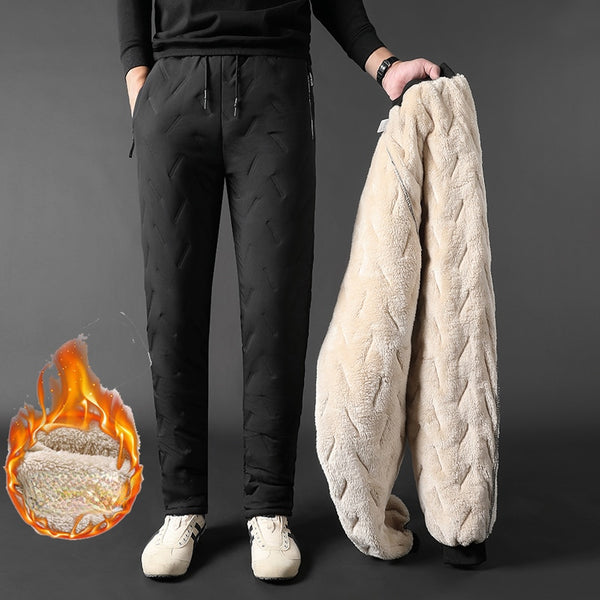 2022 Men's Winter Pants Thick Warm Sweats Thermal Lined Jogger Fleece Pants Big Trouser Male